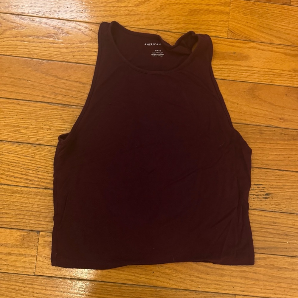 American Eagle Burgundy Tank Top Cropped M